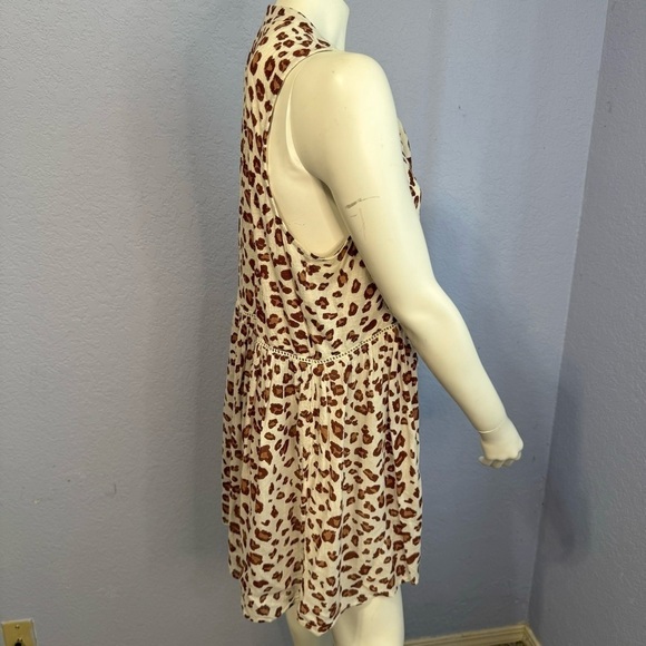 By Anthropologie Nina Leopard Button Up Mob Wife Lagenlook Long Length Tunic - Picture 5 of 8